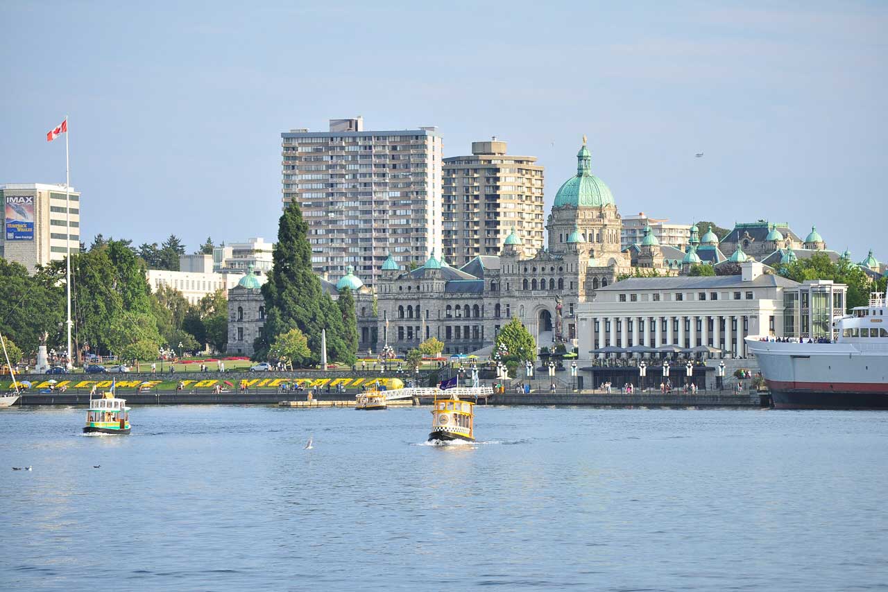 Downtown Victoria BC and the Inner Harbour on Vancouver Island
