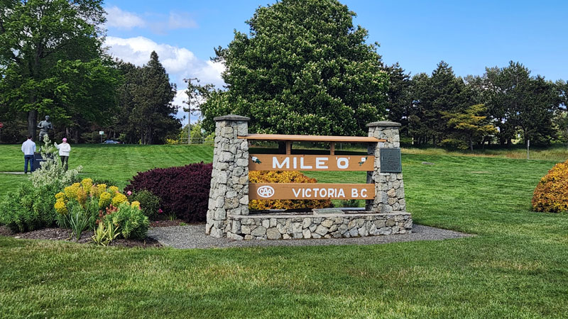 Mile 0 Sign in Victoria BC