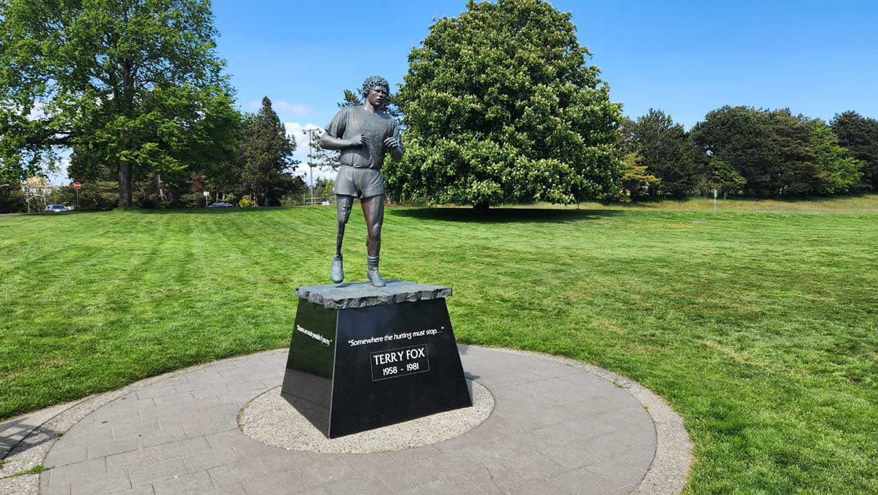 Terry Fox memorial area at Mile 0 in Victoria BC